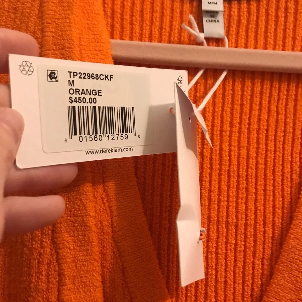 NWT 10 Crosby Derek Lam Orange Layered Cardigan Sweater Top - Picture 4 of 8